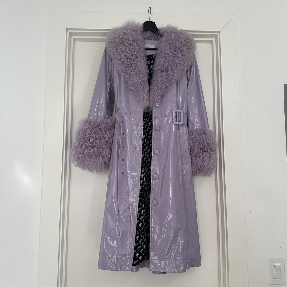 Saks Potts Lavender Shearling Foxy Coat